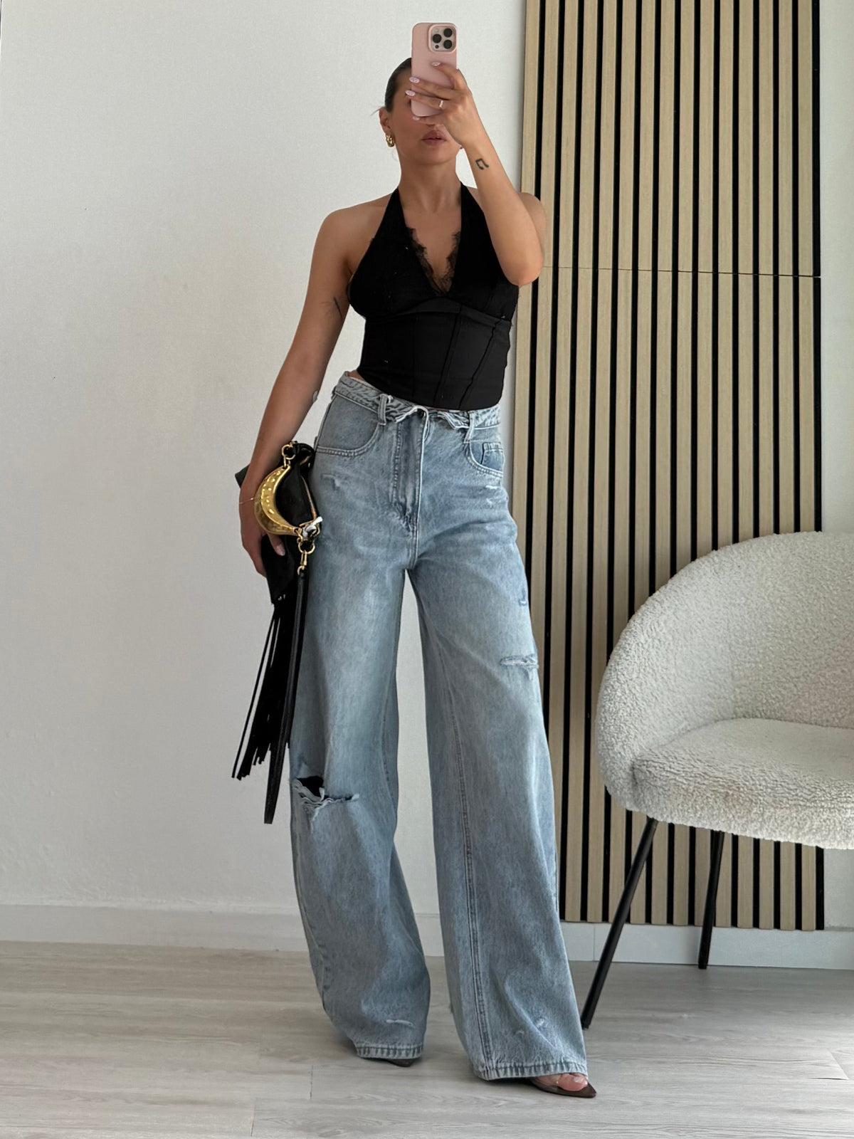 Jeans con risvolto