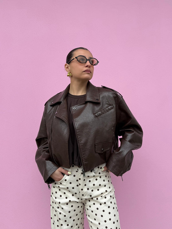 Chiodo ecopelle a bomber