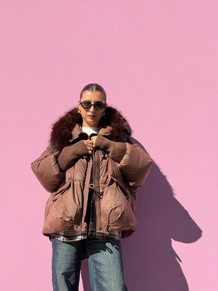 Giacca piumino marrone