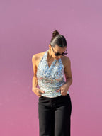 Top paillettes schiena scoperta