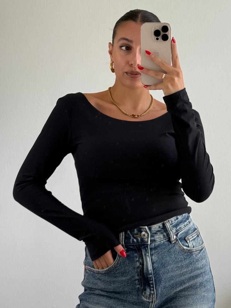 Top crop scollo dietro