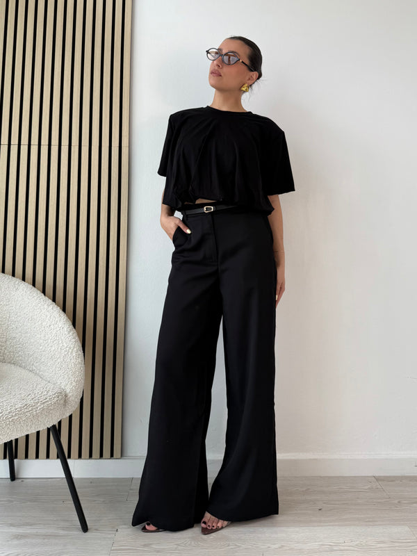 Pantaloni palazzo con cintura