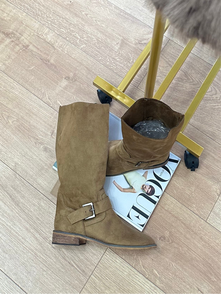 Stivale scamosciato Camel