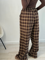 Pantalone tartan strass