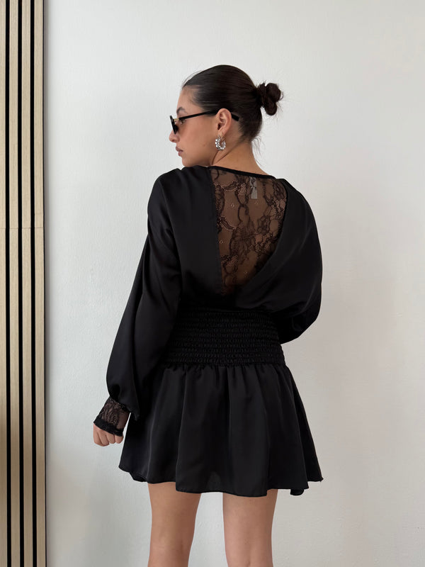 Abito in raso con pizzo TREND