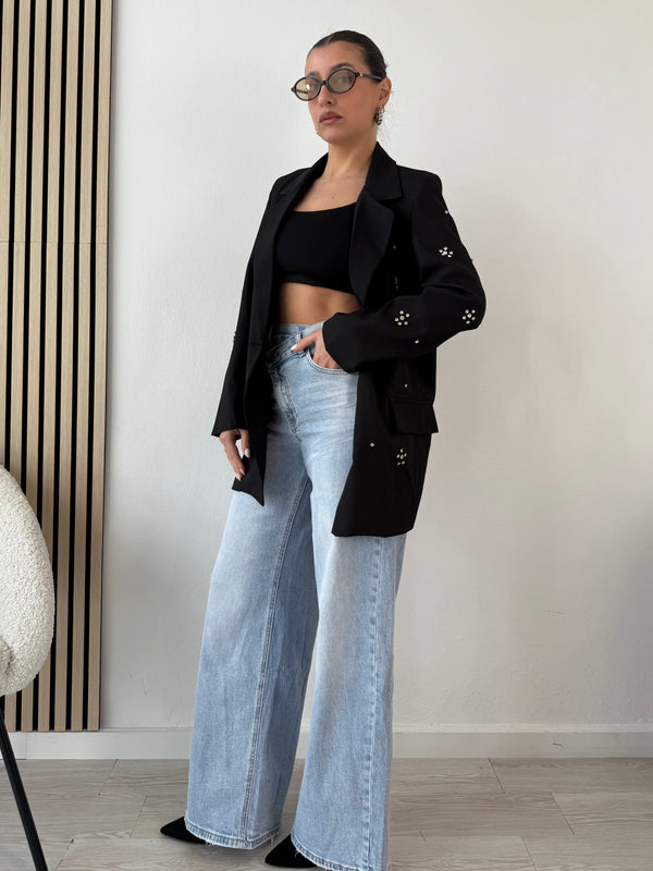 Blazer gioiello con strass