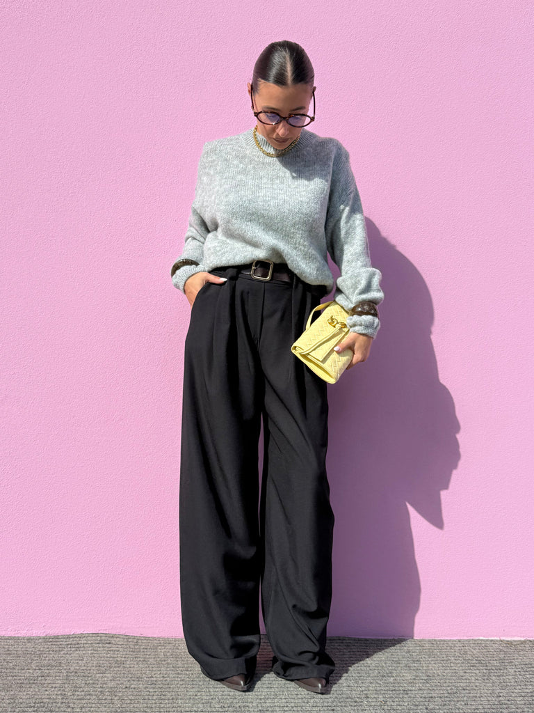 Pantalone palazzo con cintura