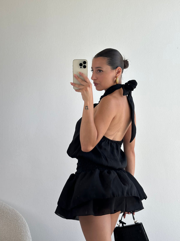 Tutina in chiffon con balze