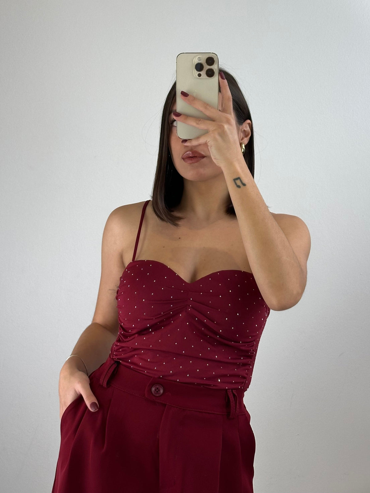 Body scollo a cuore strass