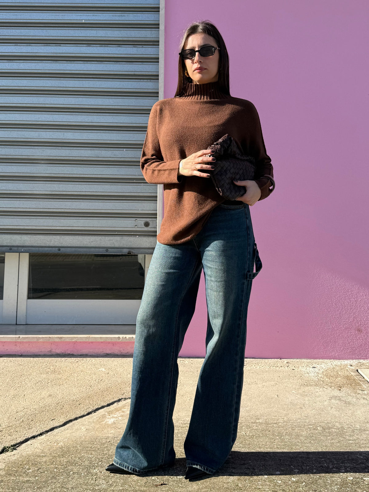 Maglioncino colletto Brown