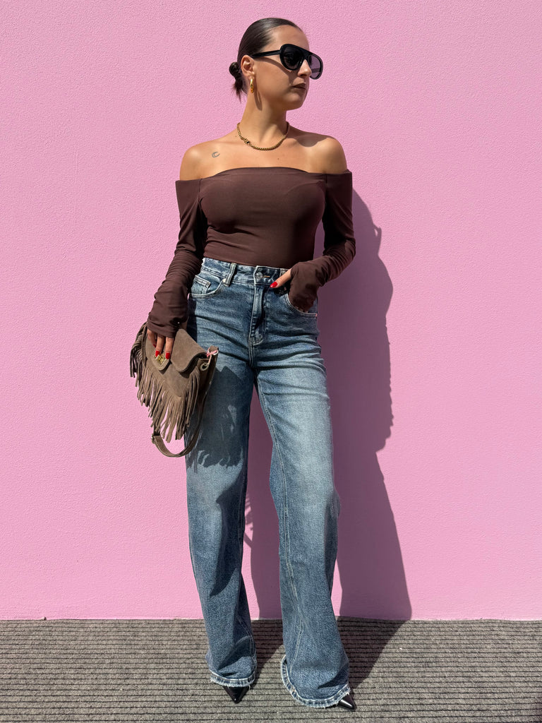 Jeans a palazzo blu scuro