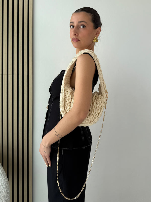 Borsa mezza luna a uncinetto