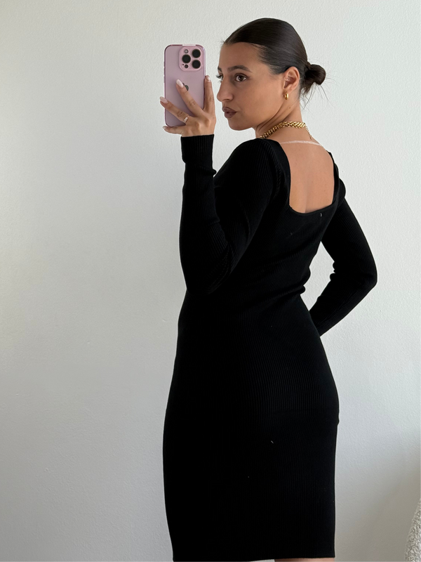 Abito in maglia scollo a cuore