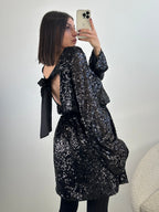 Abito fiocco paillettes ampio