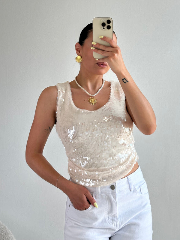 Top paillettes