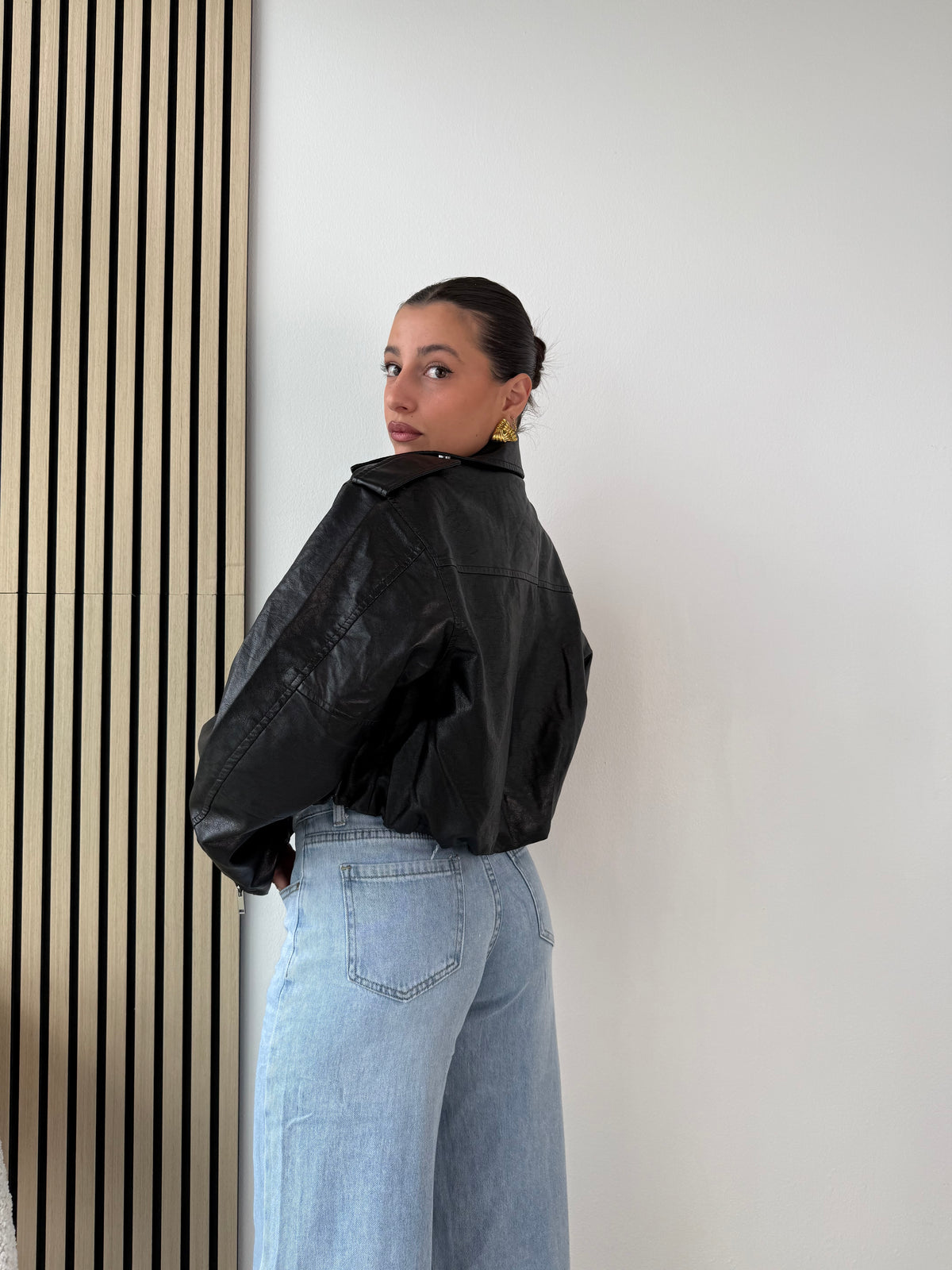 Chiodo ecopelle a bomber