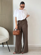 Pantaloni palazzo con cintura