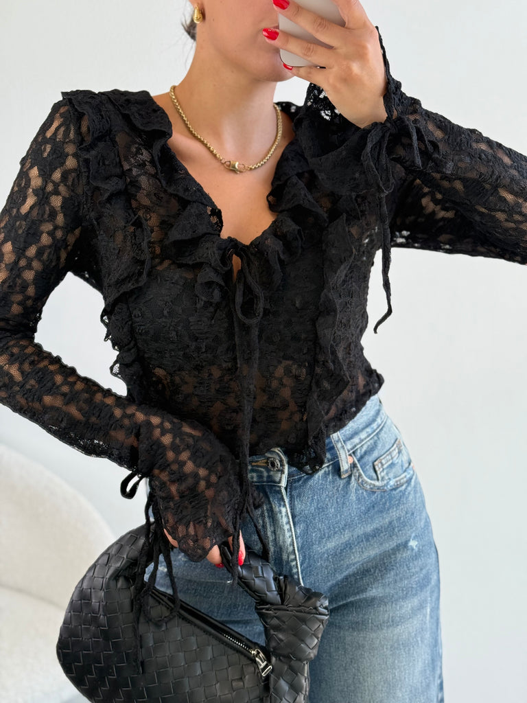 Camicia pizzo laccetti