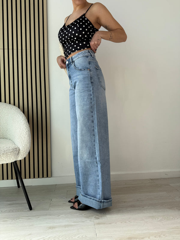 Jeans palazzo extra long