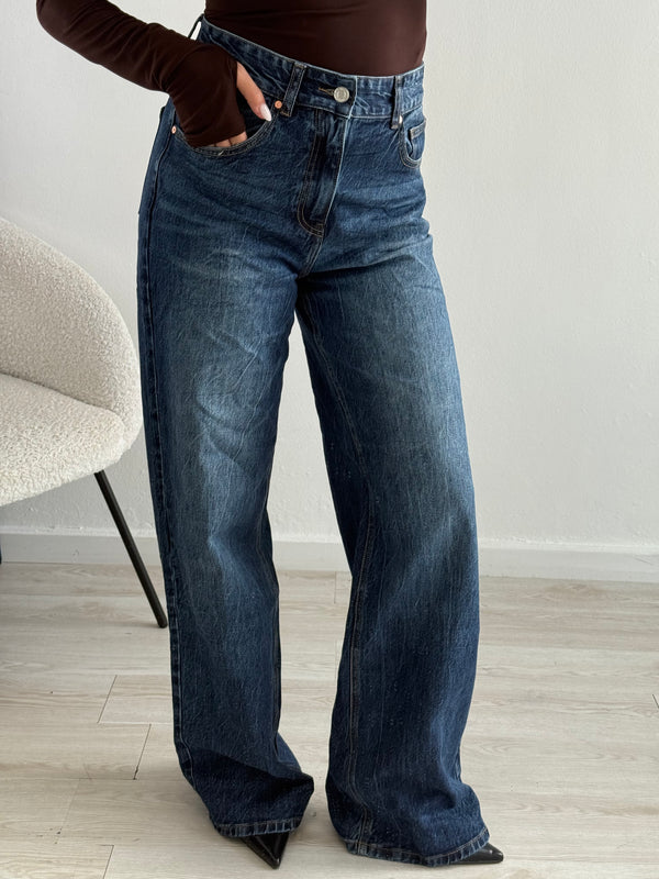 Jeans a palazzo blu