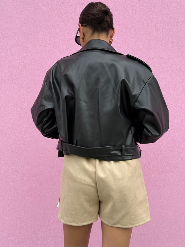 Chiodo in ecopelle Crop