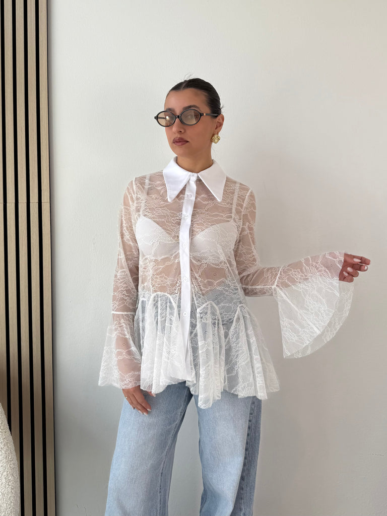 Camicia pizzo trasparente TREND