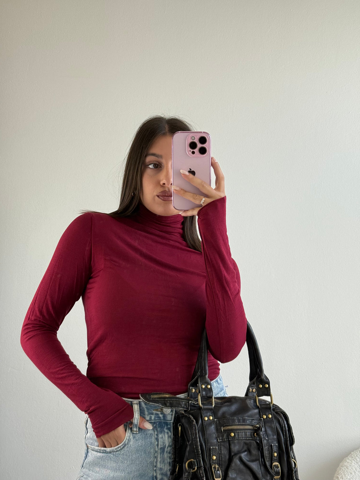 Magliettina Nuvola collo alto velata