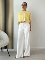 Pantaloni palazzo con cintura