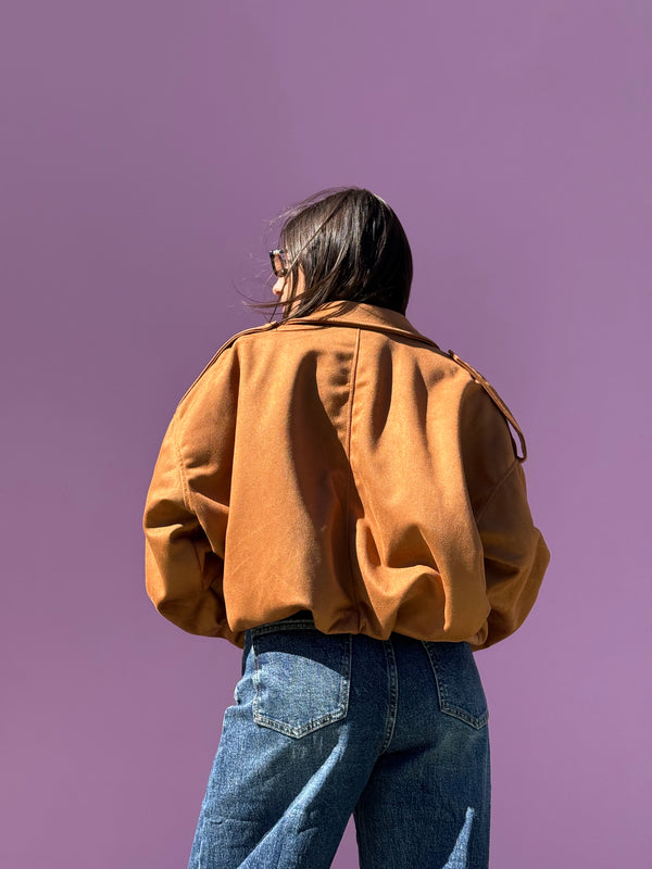 Bomber Suede Camel