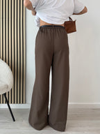 Pantaloni palazzo con cintura
