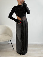 Top paillettes asimmetrico