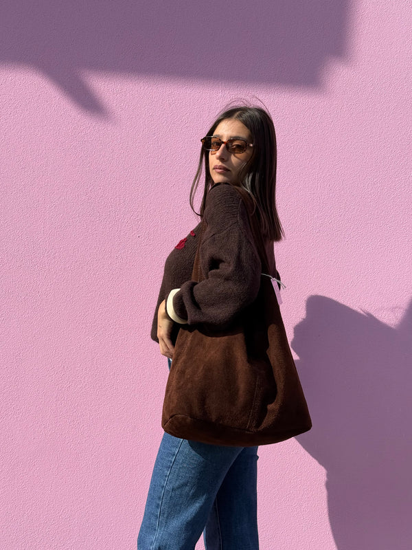 Borsa soft shoulder in vera pelle