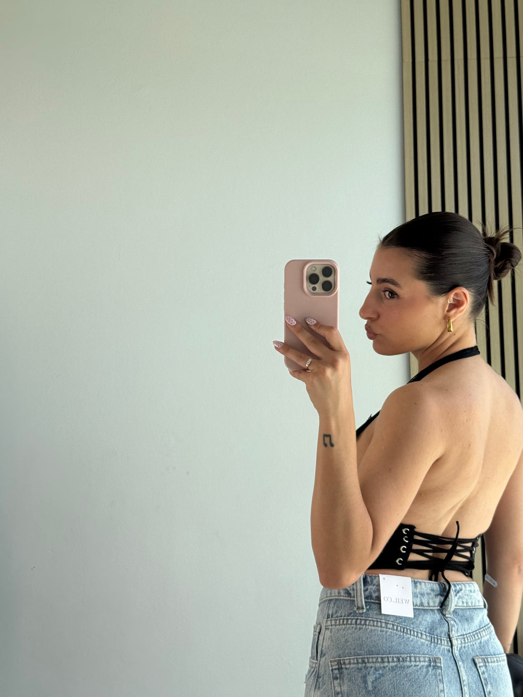Top pizzo corpetto con stringhe