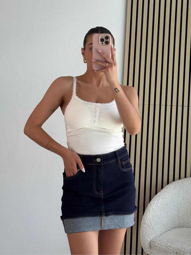 Gonna di jeans lavaggio zero