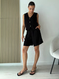 Completo Savana gilet e shorts