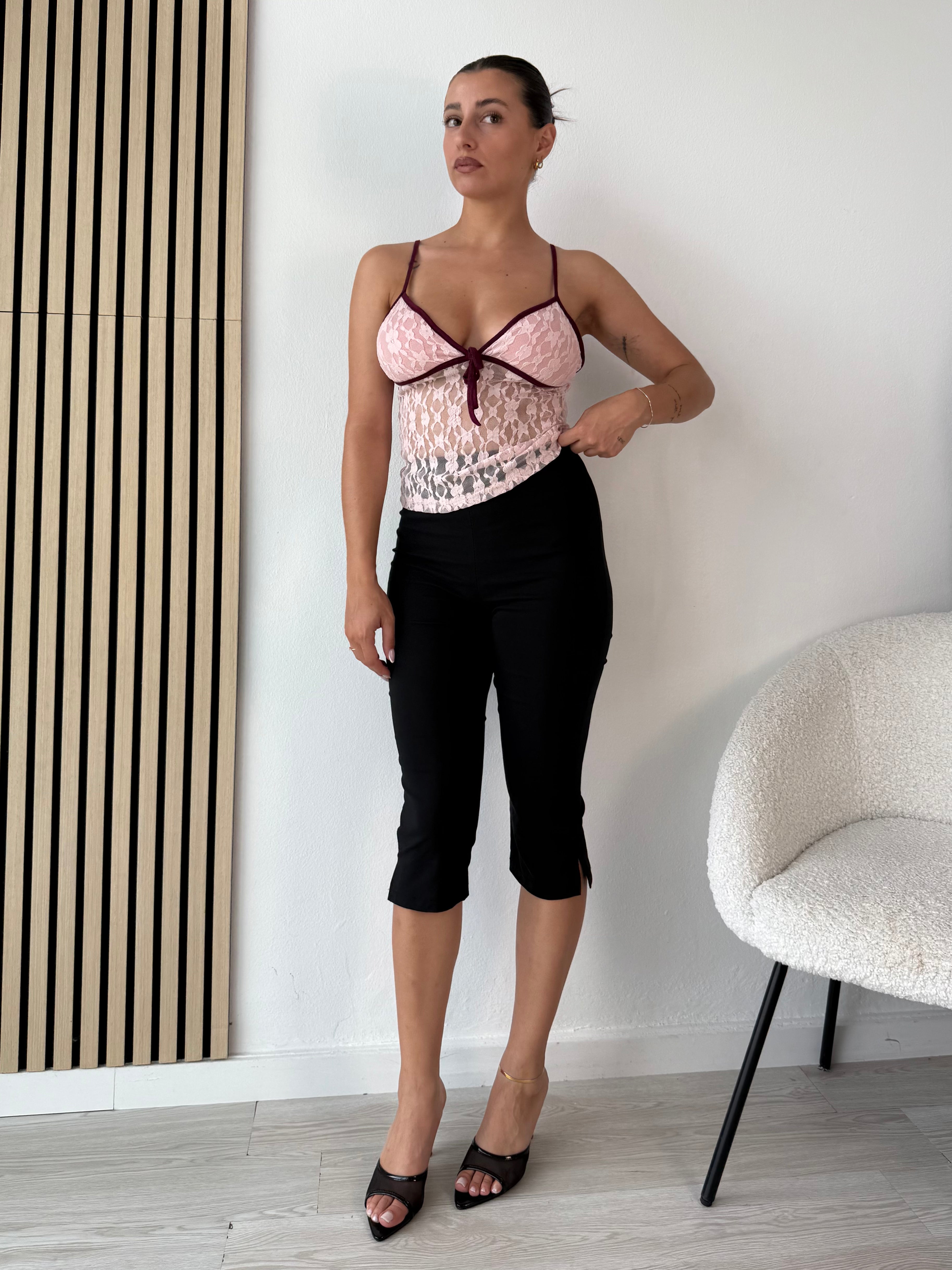 Top pizzo contrasto Trend