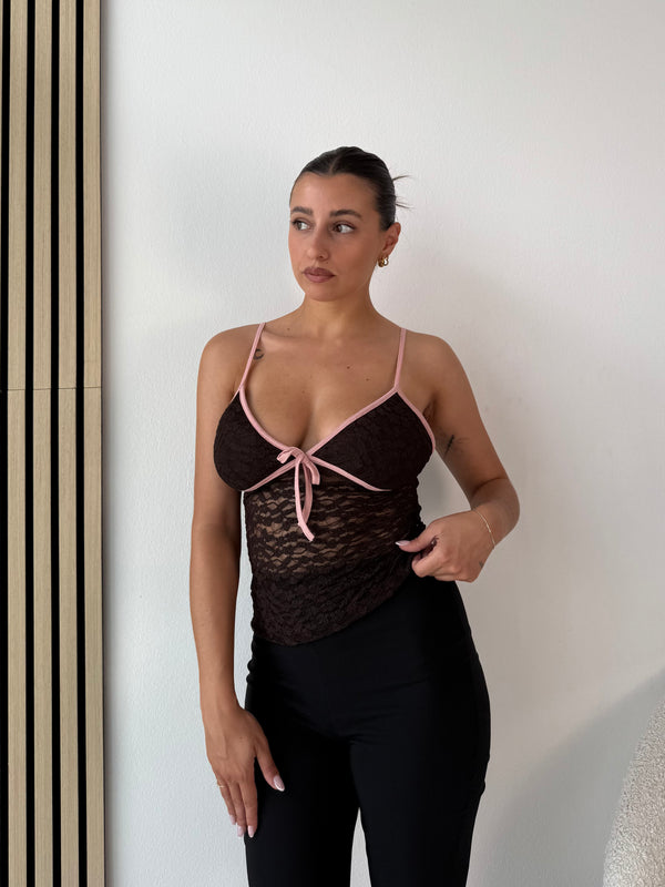 Top pizzo contrasto Trend