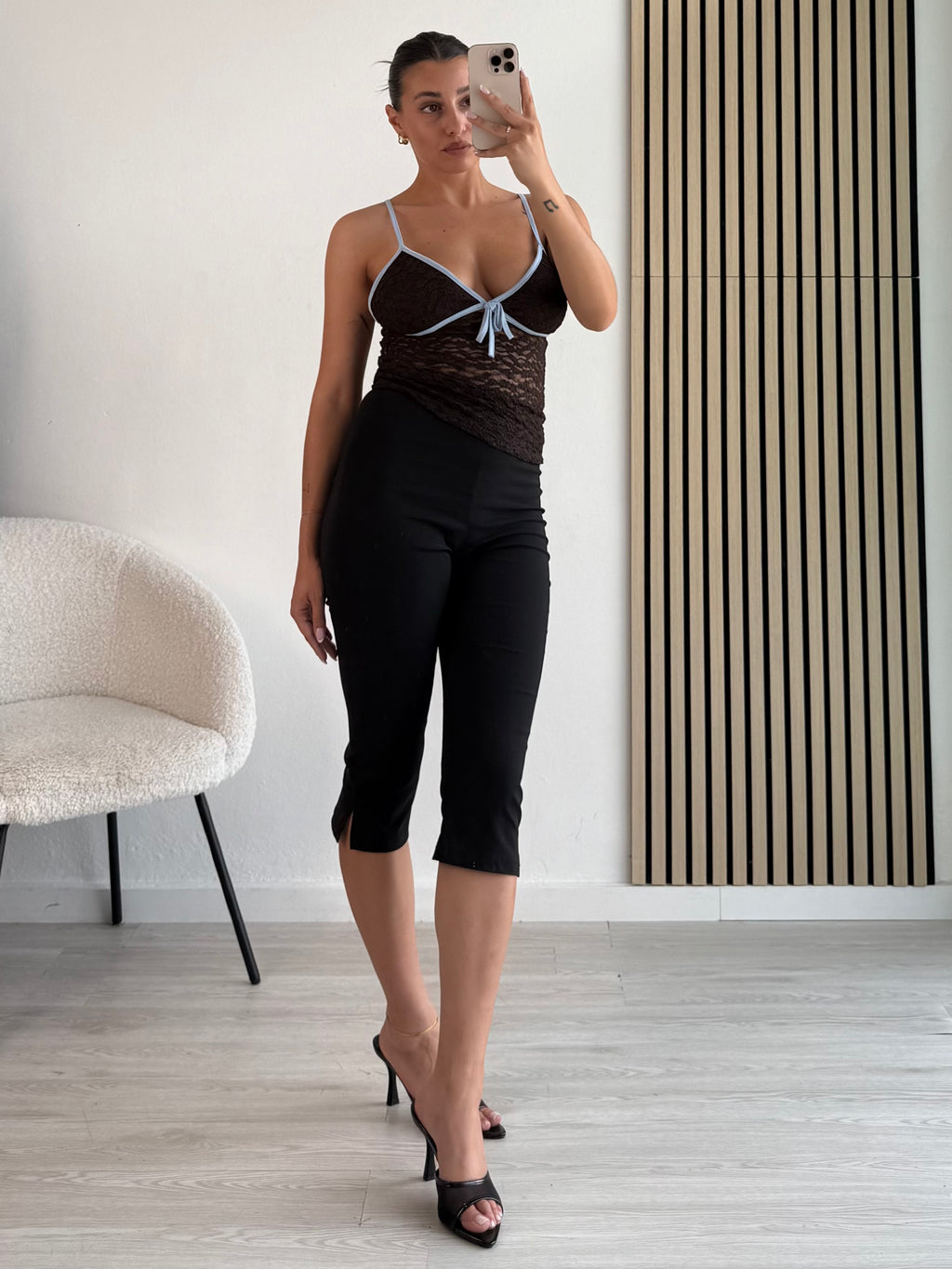 Top pizzo contrasto Trend