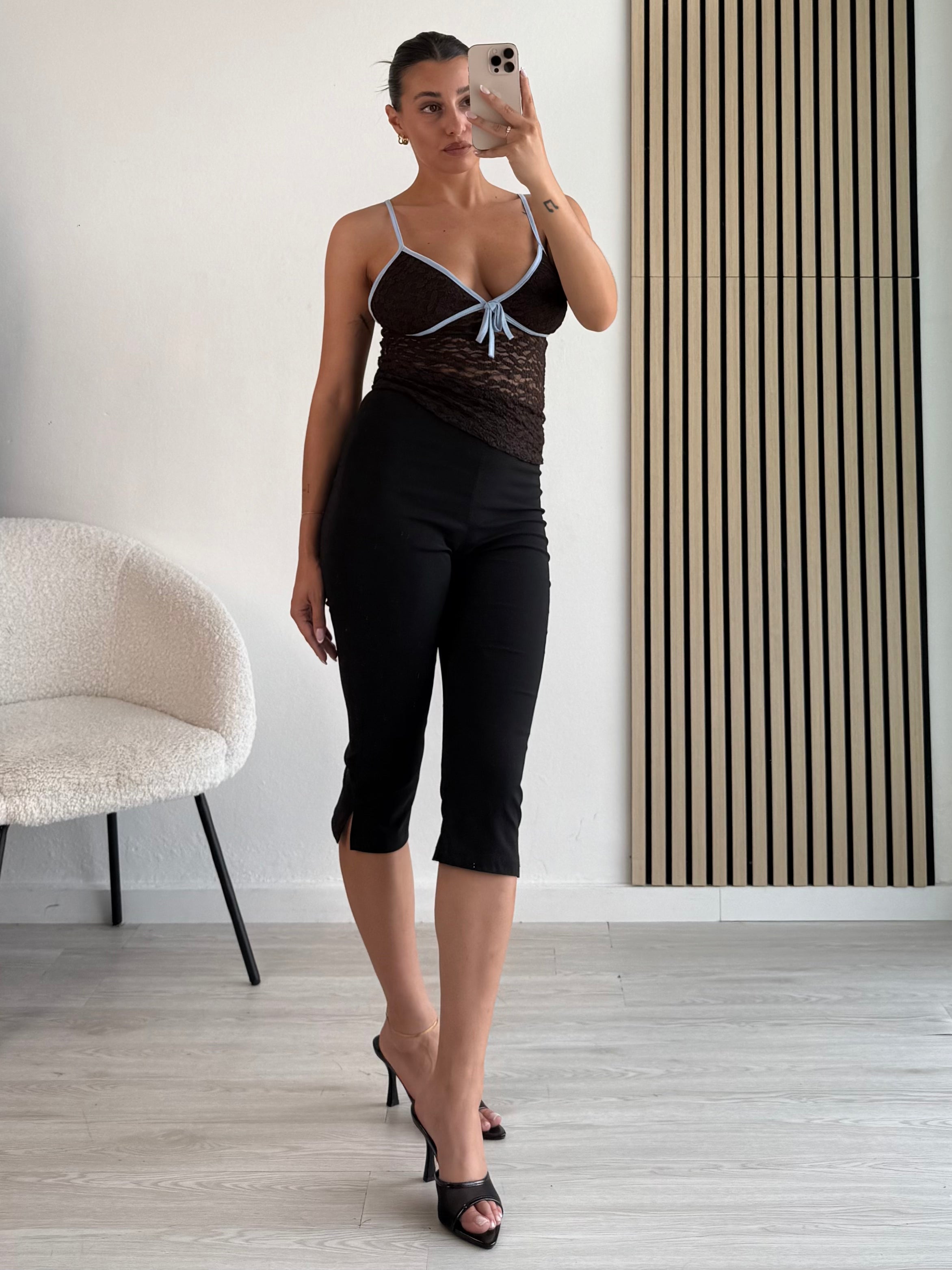 Top pizzo contrasto Trend