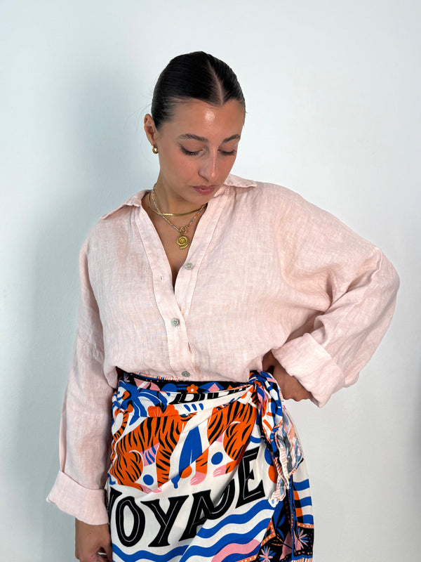 Camicia 100% lino ROSA