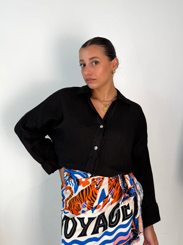 Camicia 100% lino NERA