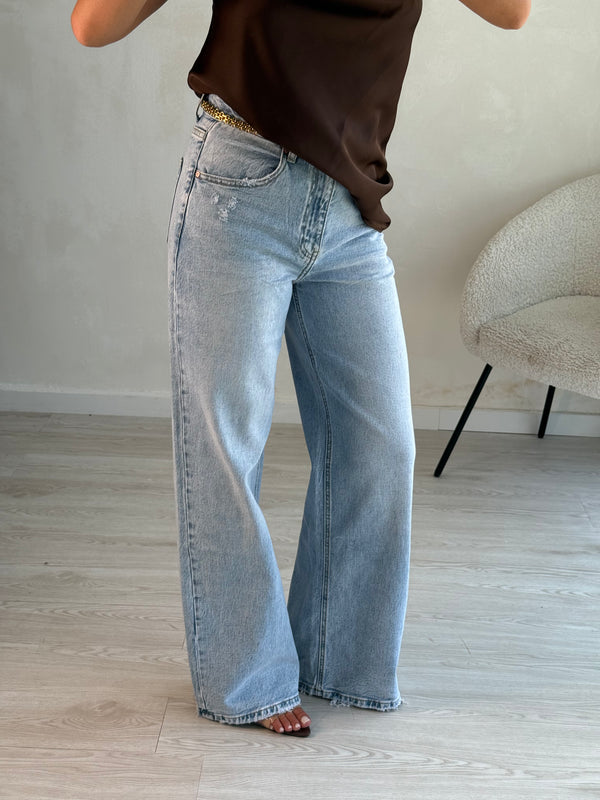 Jeans palazzo blu chiaro