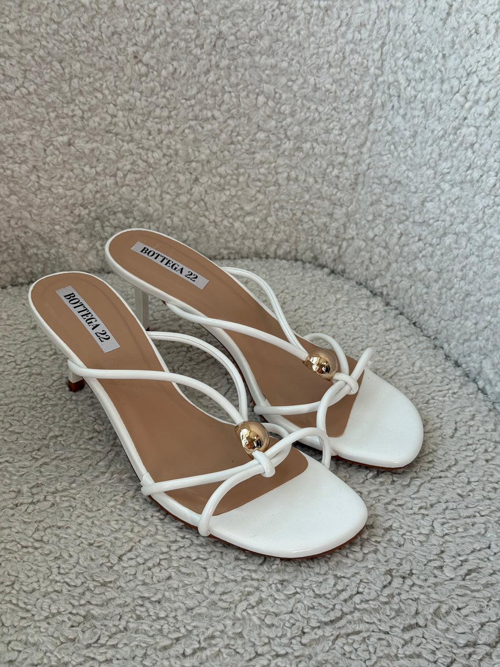Sandalo Minimal gold bianco
