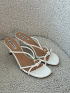 Sandalo Minimal gold bianco