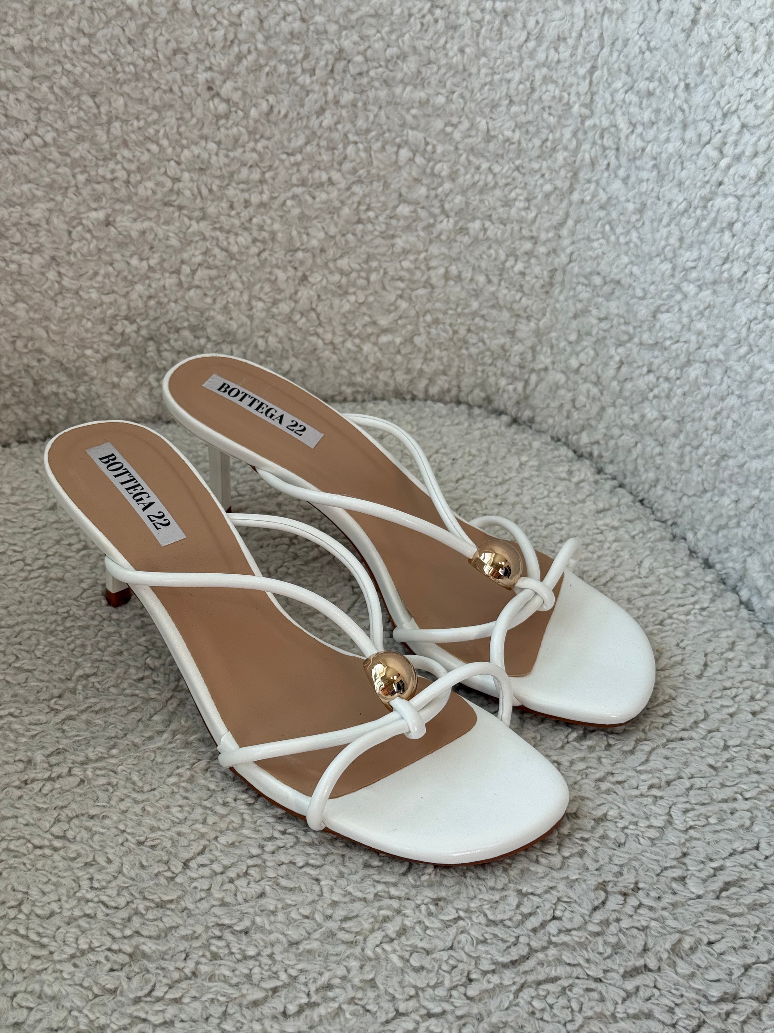 Sandalo Minimal gold bianco