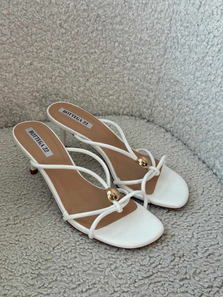 Sandalo Minimal gold bianco