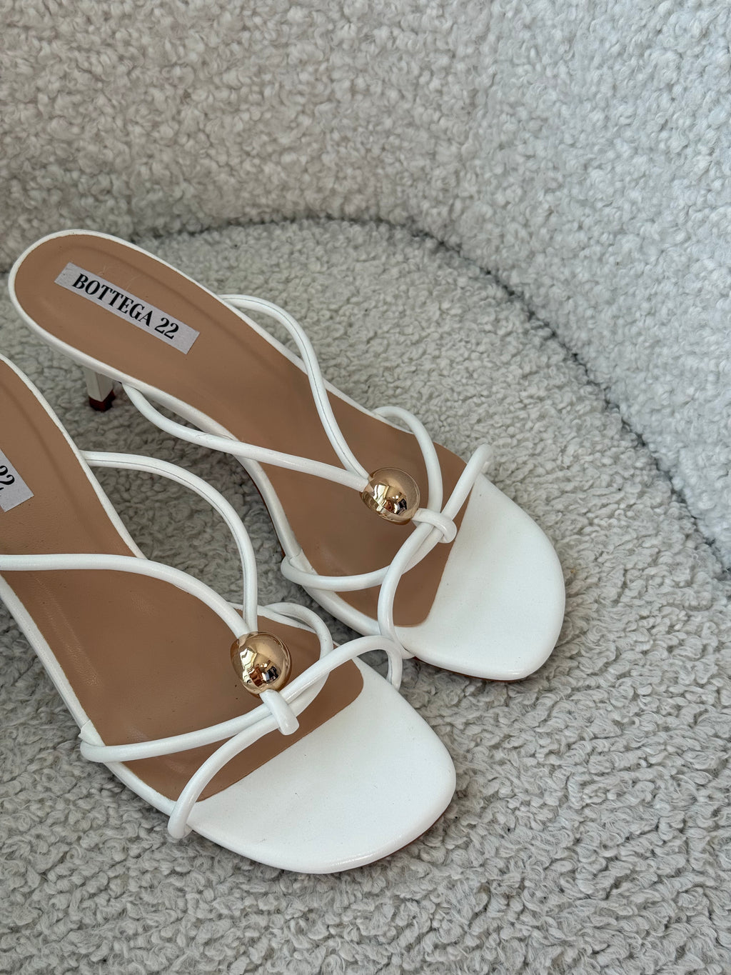 Sandalo Minimal gold bianco