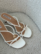 Sandalo Minimal gold bianco