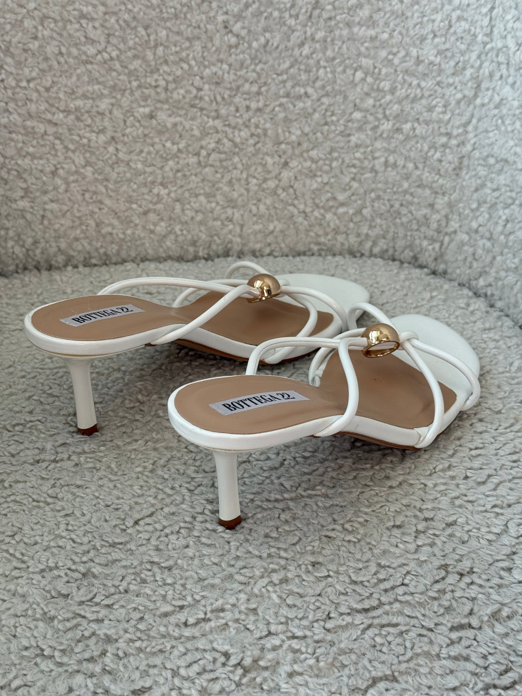 Sandalo Minimal gold bianco