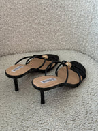 Sandalo minimal gold nero
